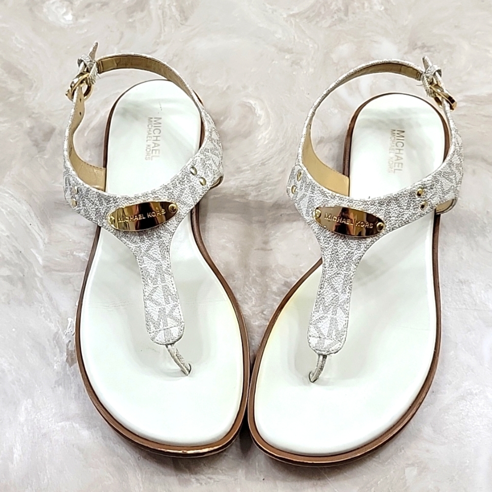 Michael Kors Logo Plate Sandals